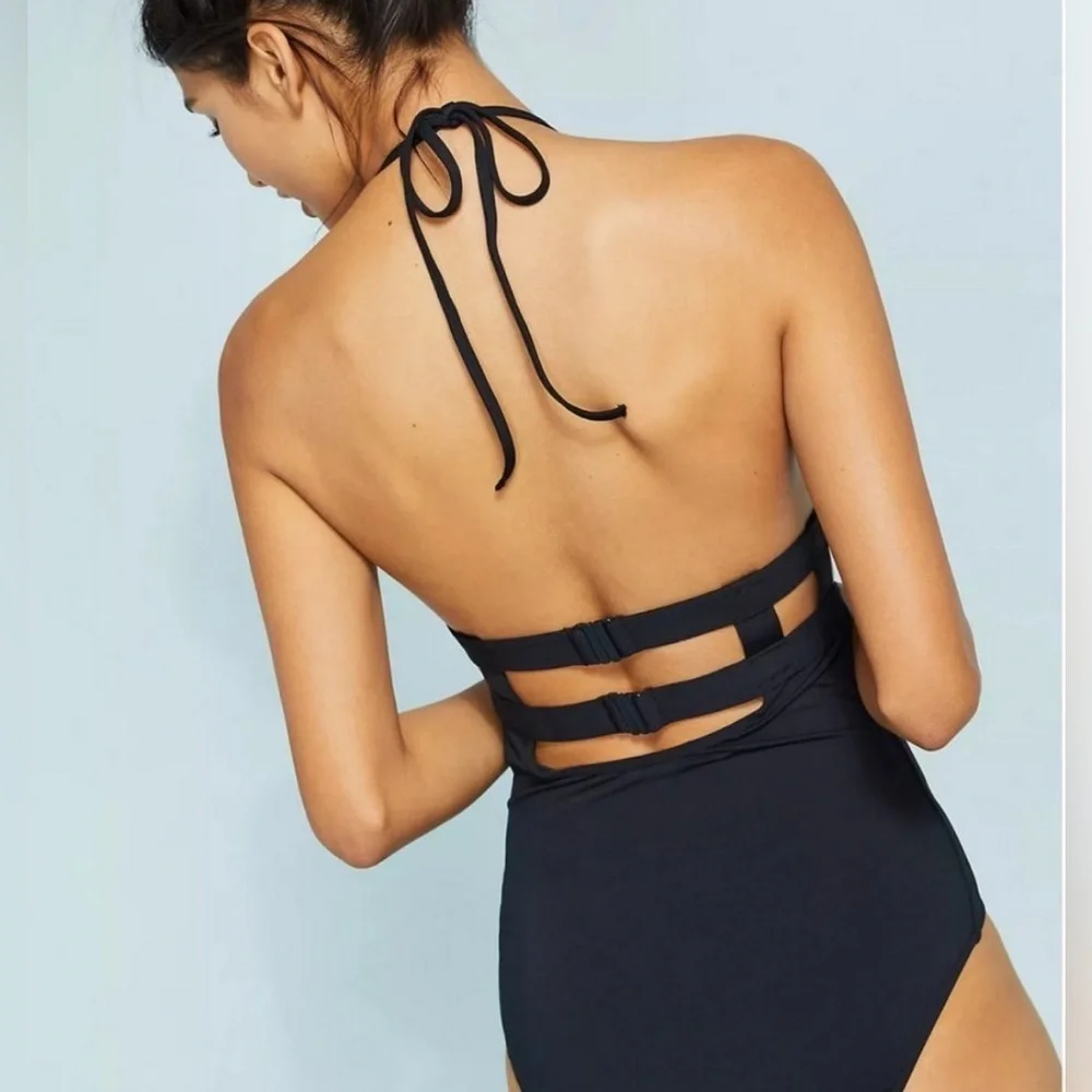 Anthropologie Seafolly Active Halter Cutout One-Piece Bathing Suit AU14/US10 - Picture 3 of 12